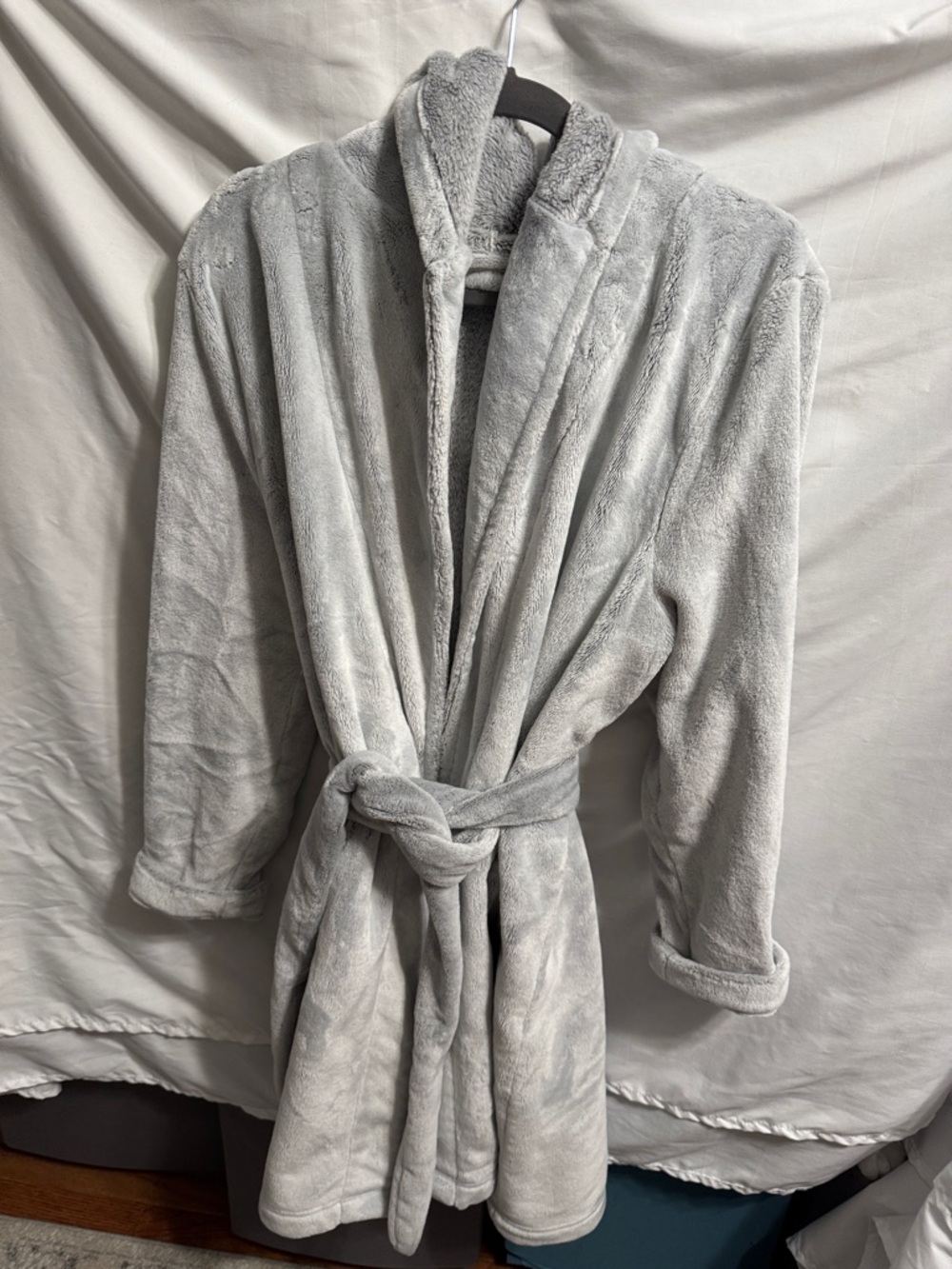 LOFT Plush Sleep Robe in Light Gray